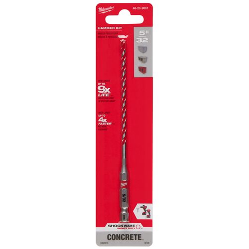 SHOCKWAVE Impact Duty Carbide Hammer Drill Bit 1-Pack - 5/32" x 4" x 6"