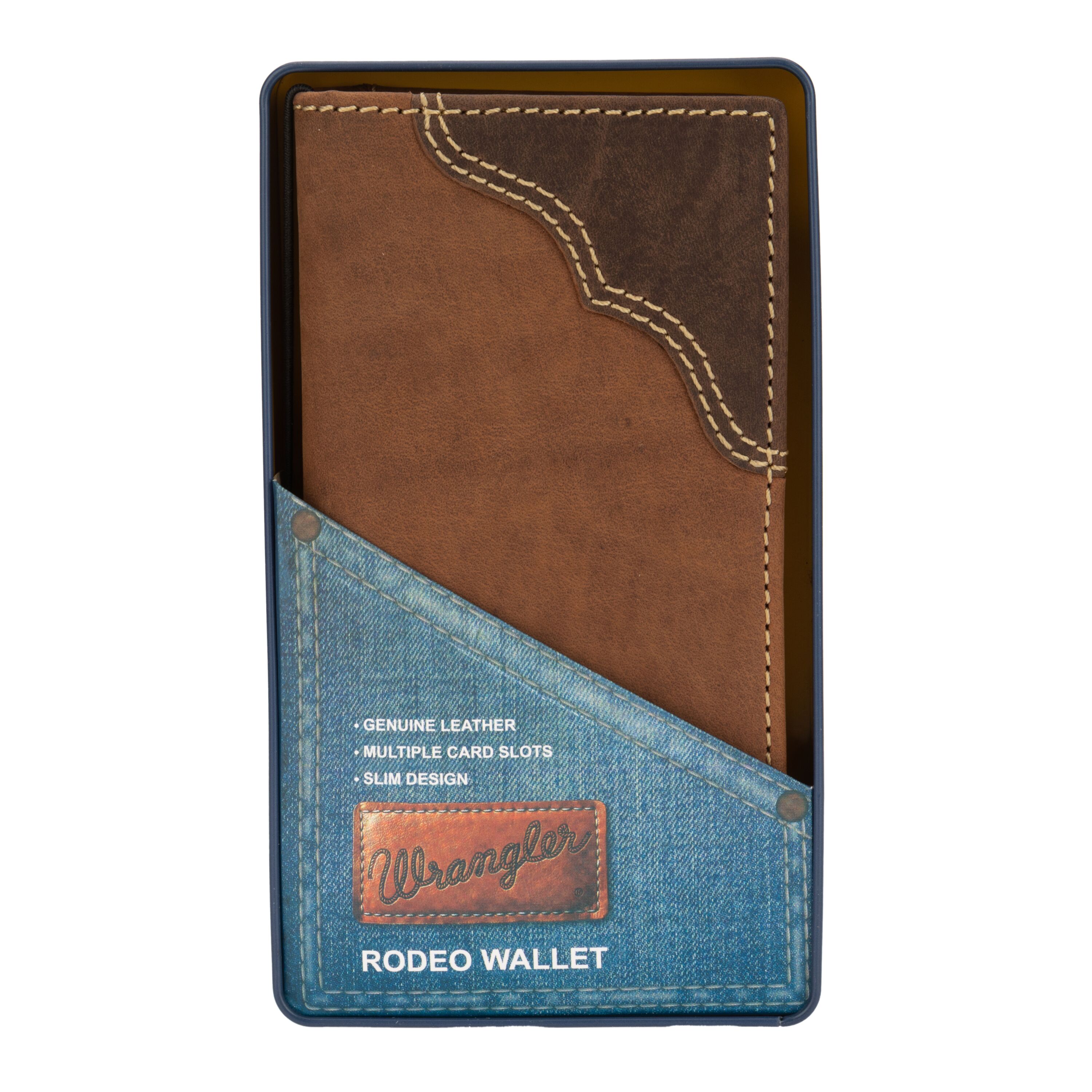 Rodeo Slim  美品 Wrangler Leather Rodeo Wallet with Contrast Tab