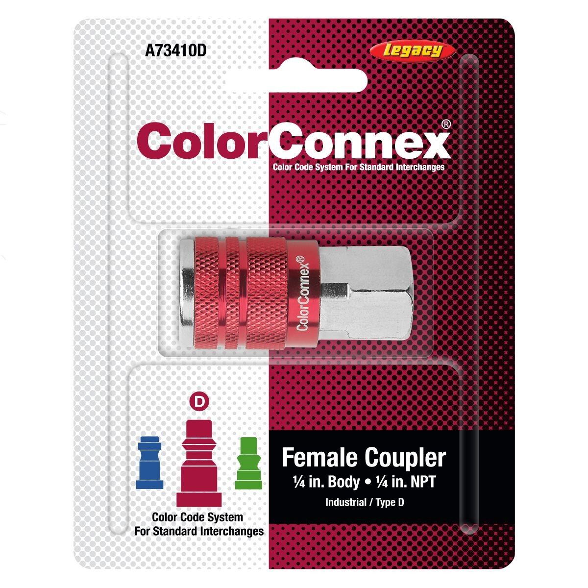 Legacy Color Connex Coupler Type D 1/4 Legacy Color Connex Coupler Type D 1/4