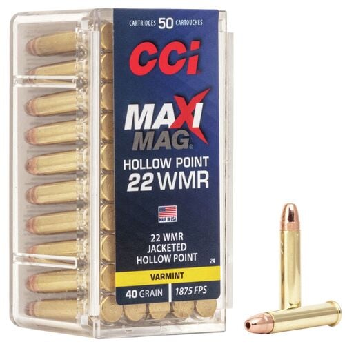 Maxi-Mag 22 WMR 40 Grain JHP Ammunition - 50 Cartridges