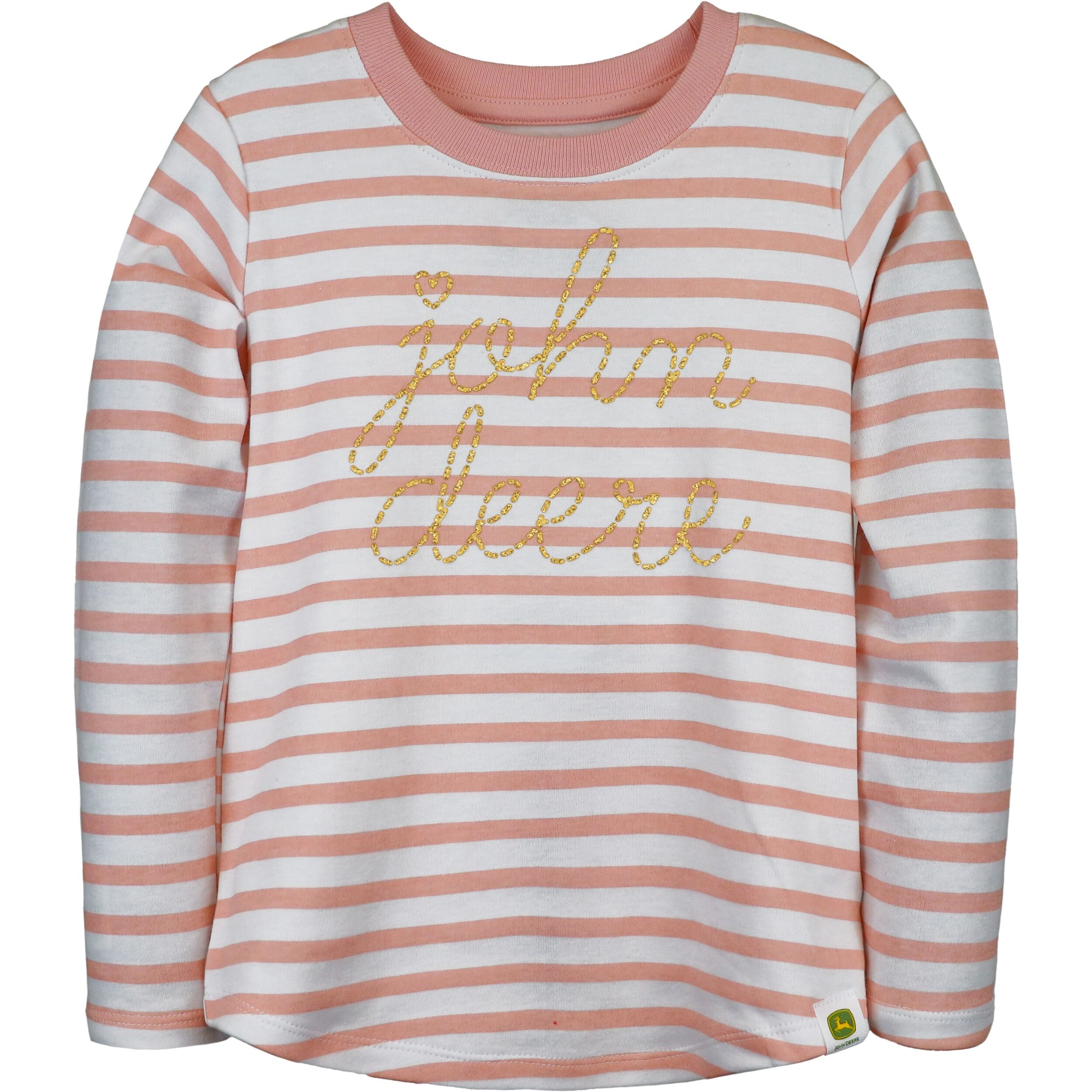 Girl's John Deere Striped Fleece Sweatshirt