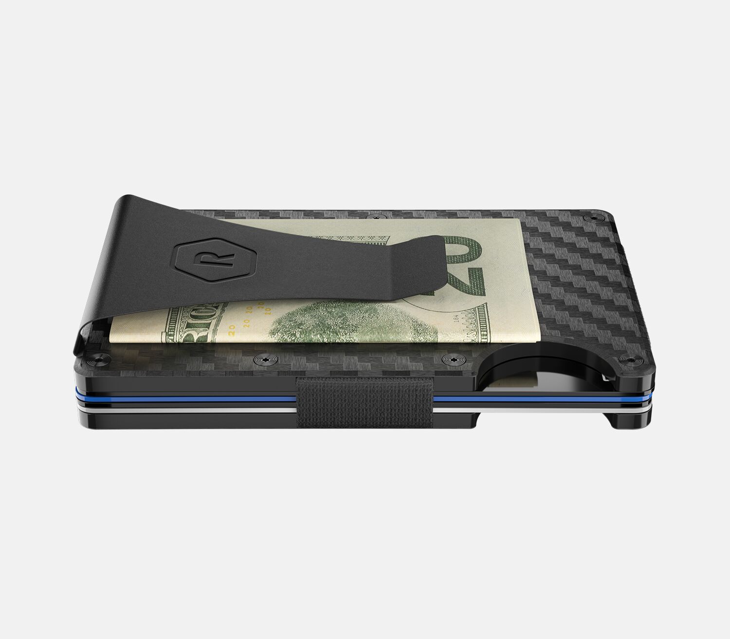 Money Clip Aluminum Wallet in Carbon Fiber 3K