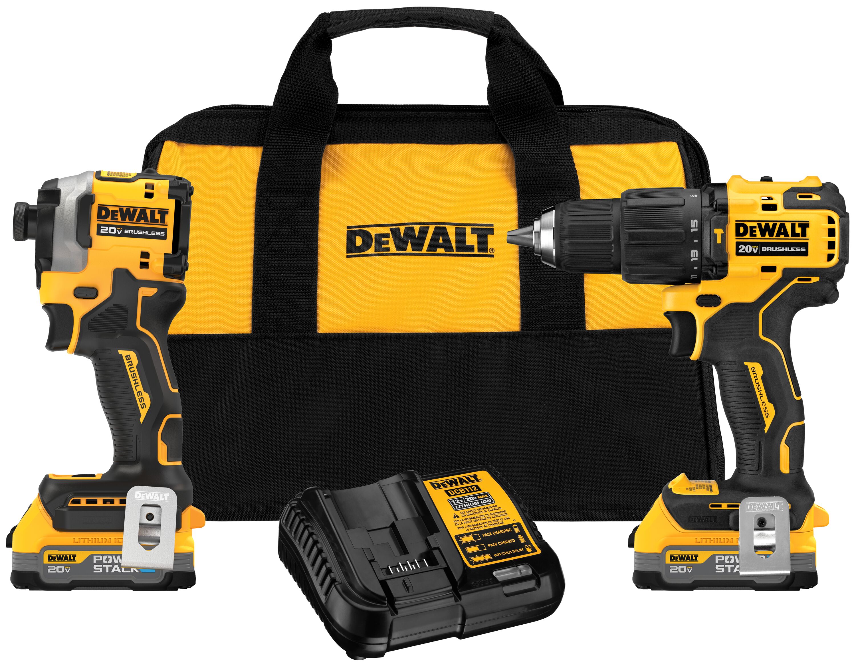 Dewalt 20V Powerstack Hammer Drill and Impact Driver Kit