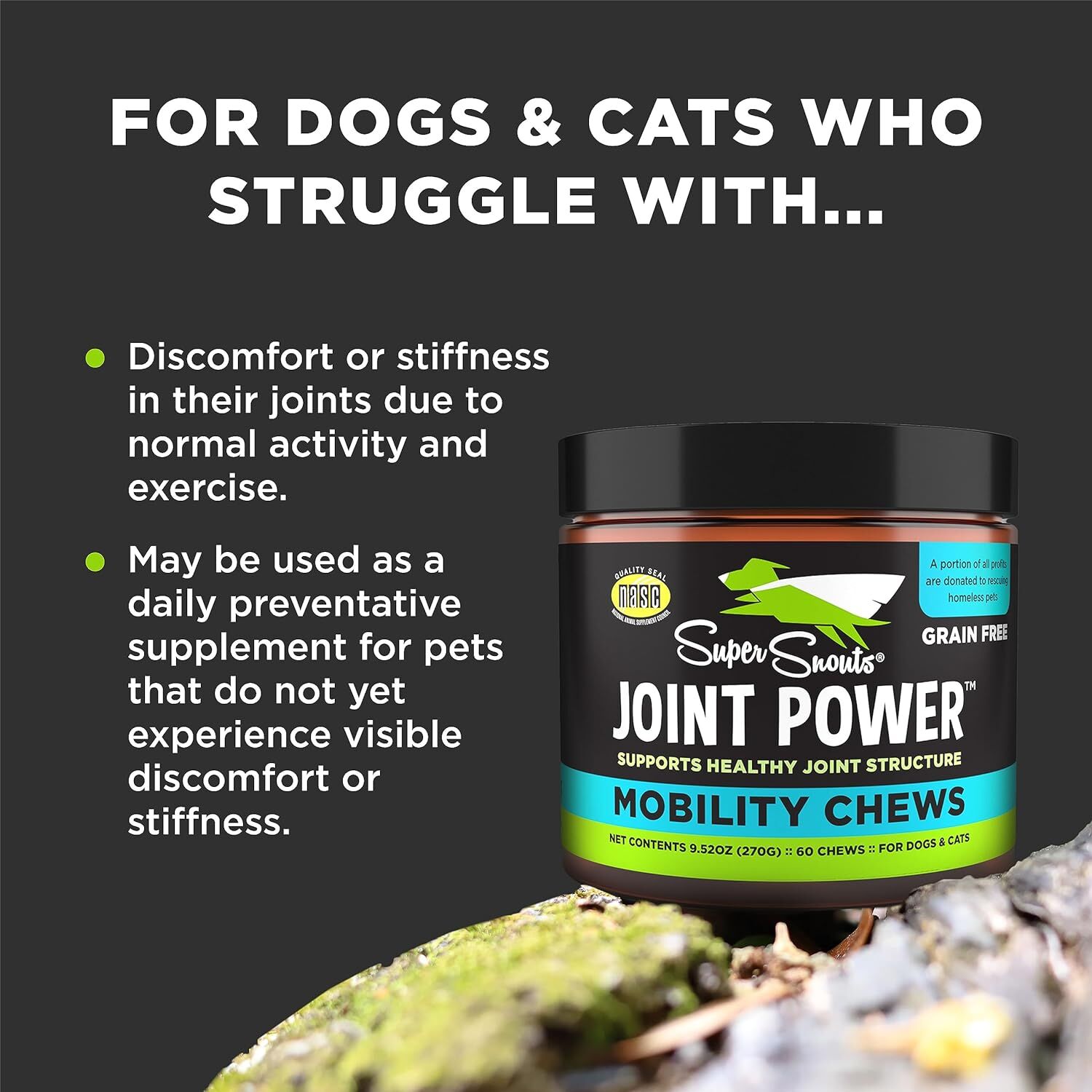 Joint Power 100% Green Lipped Mussels for Dogs & Cats 60-Count