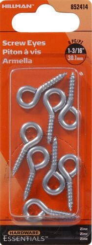 Hardware Essentials Zinc Eye Screw 8-Pack - 0.135" x 1-3/16"