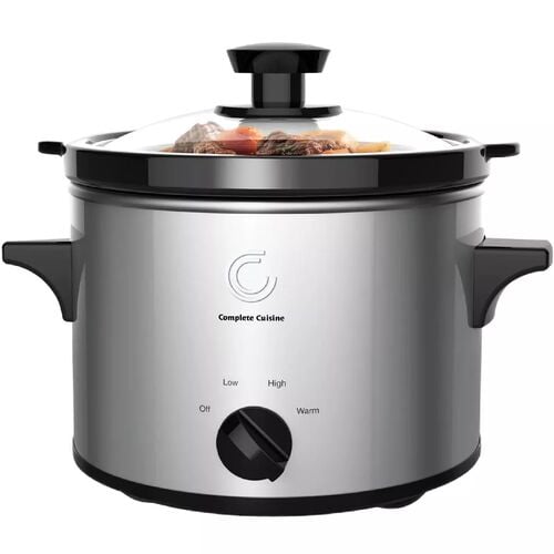 1-1/2-Quart Round Stainless-Steel Slow Cooker