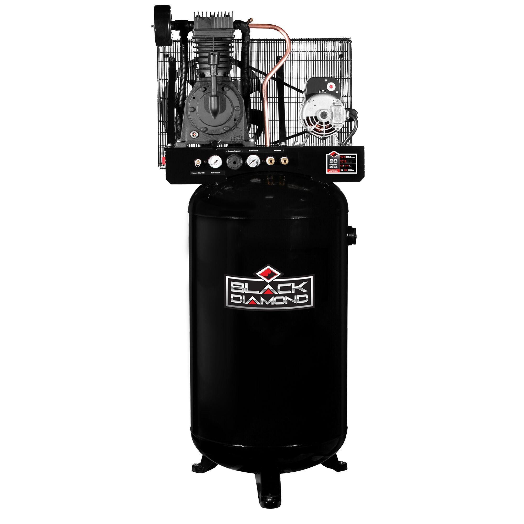 Black Diamond 80 Gallon Vertical Stationary Two Stage Air Compressor