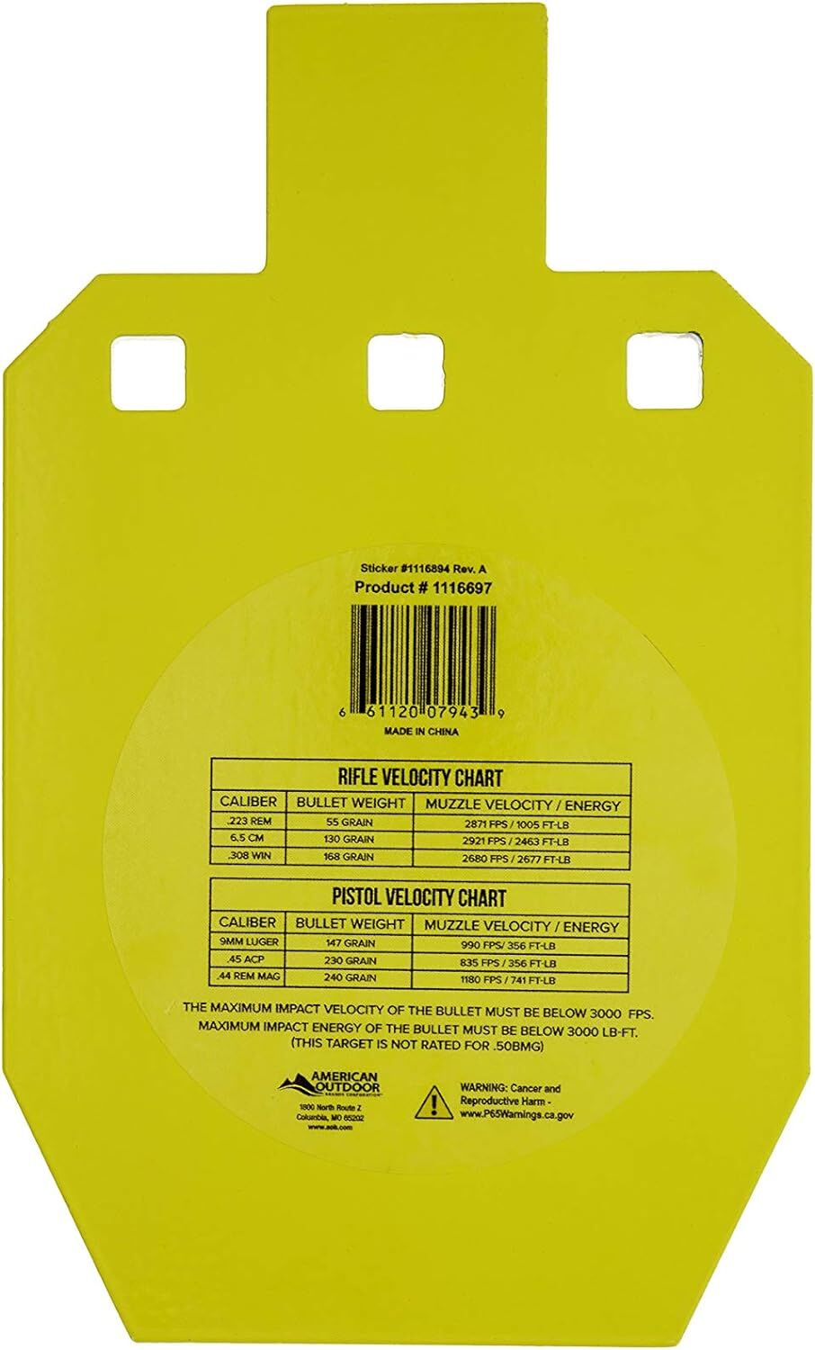 Caldwell IPSC Steel Target