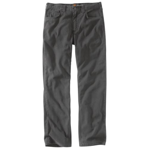 Men's Rugged Flex Relaxed Fit Canvas 5-Pocket Work Pant in Gravel
