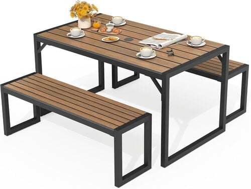 Patio Dining Table and Bench