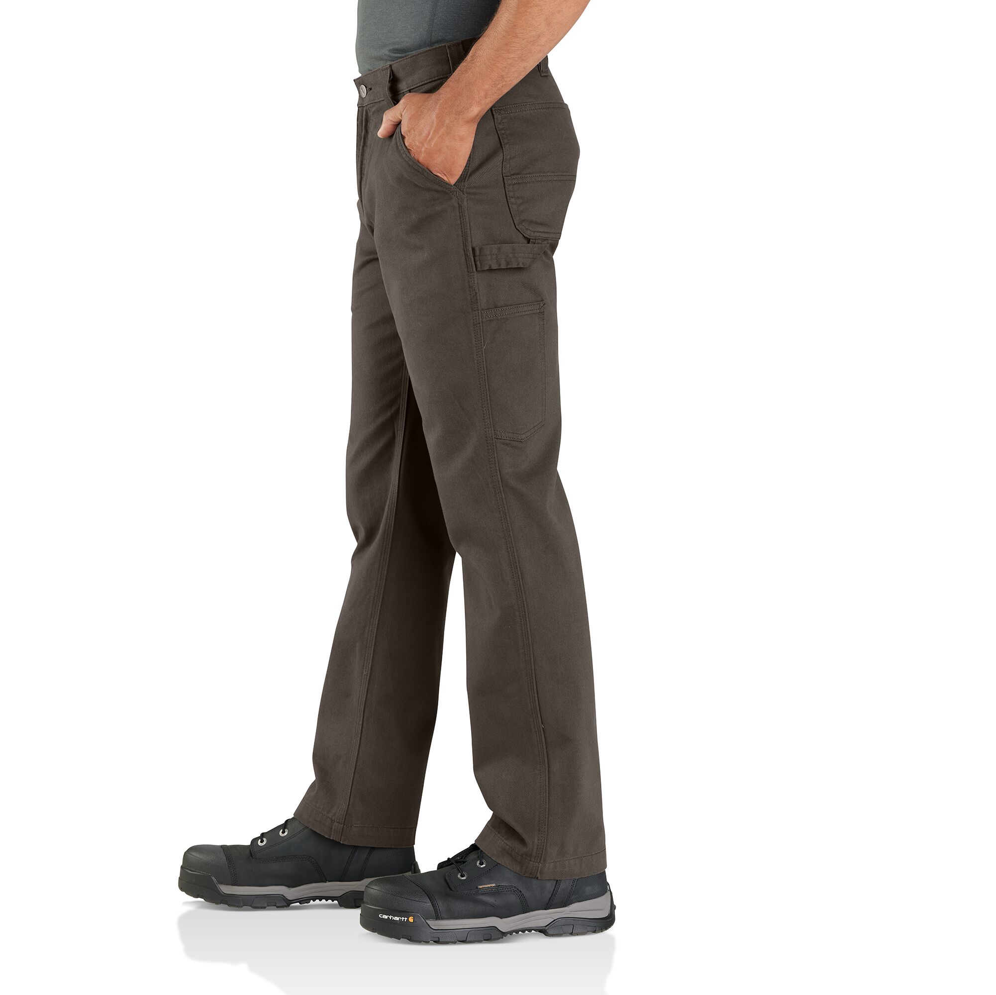 Men's Relaxed Fit Twill Utility Work Pant in Dark Coffee