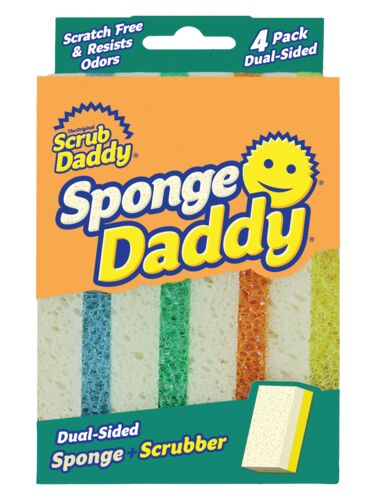 Sponge Daddy Dual-Sided Scrubber+Sponge 4-Count