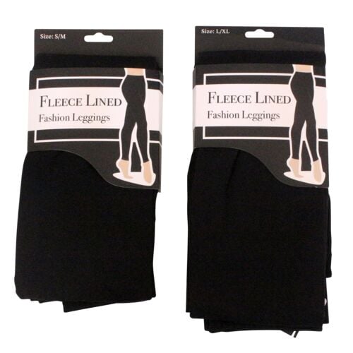 Women's Fleece Lined Leggings in Black - Assorted