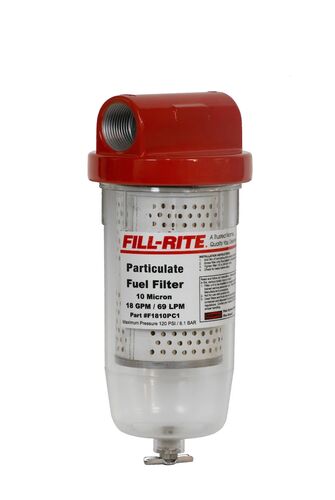 10 Micron Particulate Filter 1" - 12 UNF 25 GPM Clear Bowl