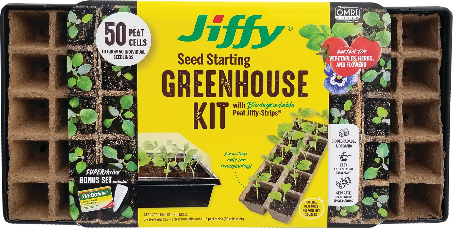 Jiffy 50-Plant Seed Starter Greenhouse With Peat Pots