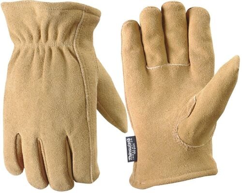 Men's Deerskin Full Split Leather Slip-on Winter Gloves