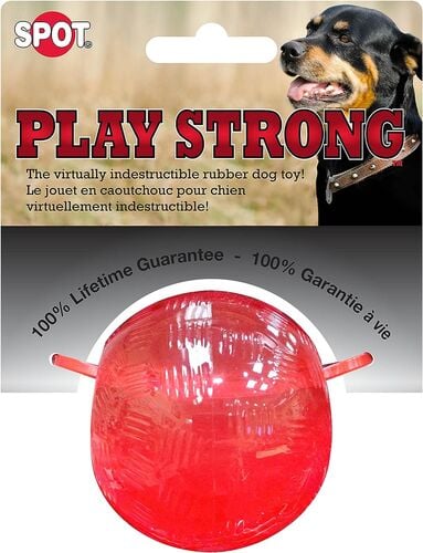 Play Strong Virtually Indestructible Rubber Ball Dog Toy - 2.5