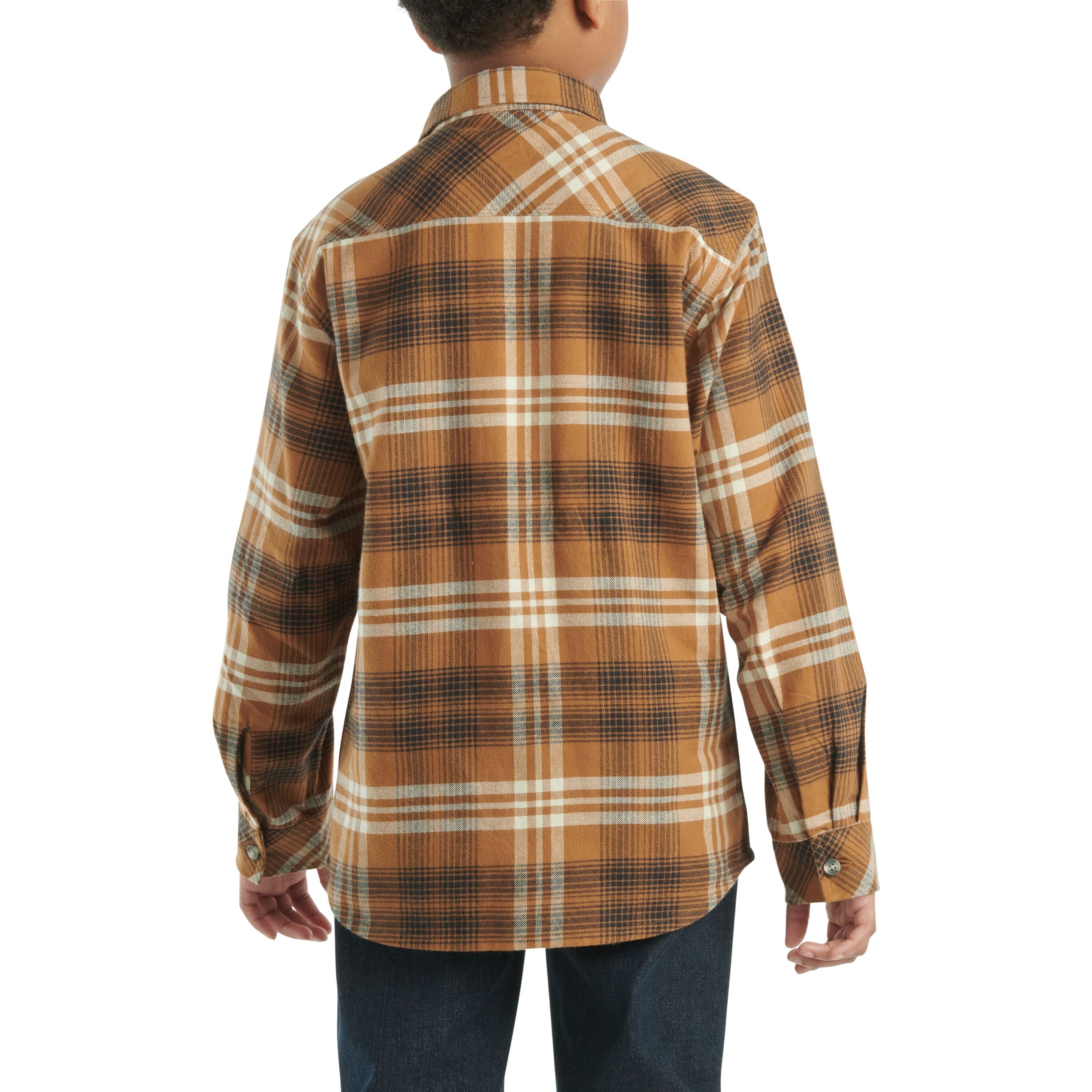 Boys' Long Sleeve Flannel Button-Front Shirt