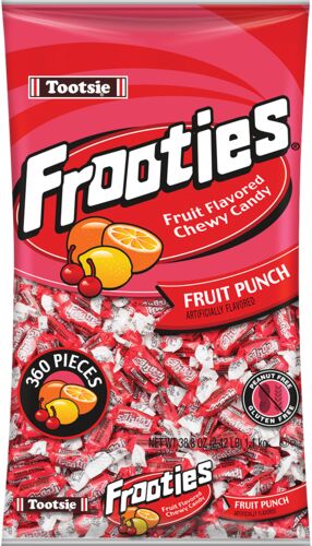 Tootsie Frooties Fruit Punch Chewy Candy - 15oz Bulk Bag, Fat Free & Low Fat Soft Gummy Treats