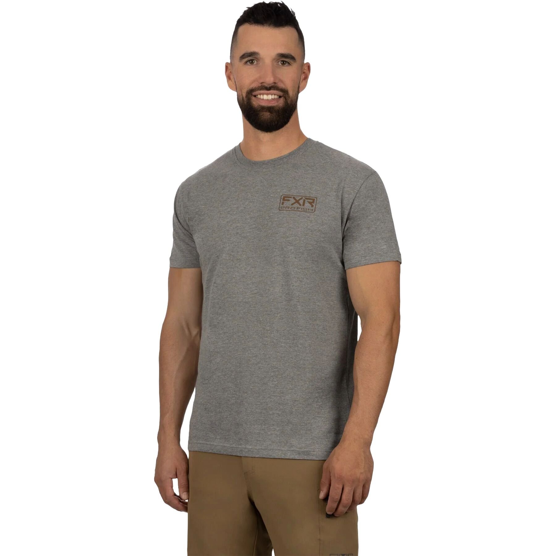 Walleye Premium Short Sleeve T-Shirt in Grey Heather.Copper
