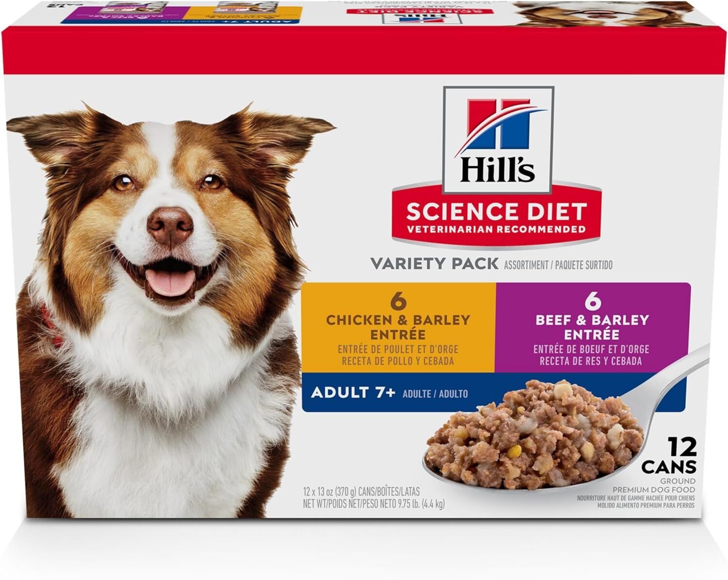 Hill's Science Diet Adult 7+ Entree Can Variety Pack Dog Food - 12