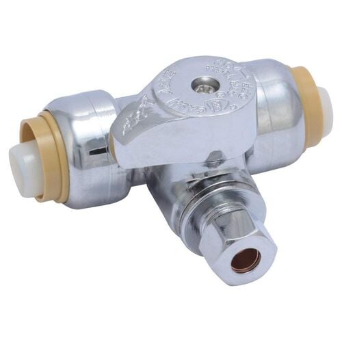1/2" x 1/2" x 1/4" Compression Service Tee Stop Valve