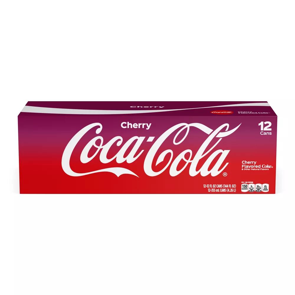 Coca Cola Cherry Cola Soda - 12-Pack of 12 oz Cans