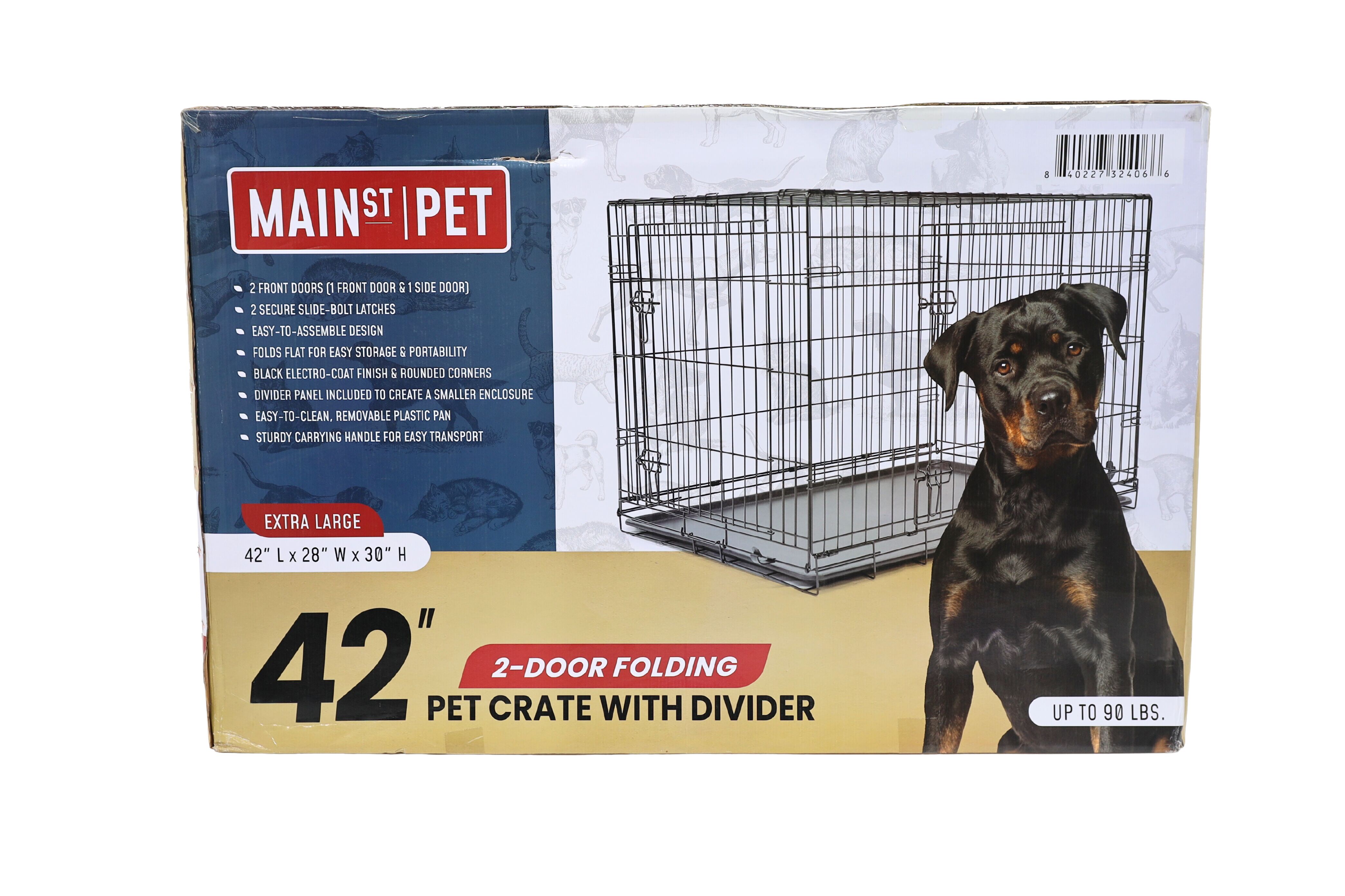Main Pet Folding Pet Crate with Doors 42
