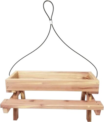 Cedar Picnic Table Bird Feeder
