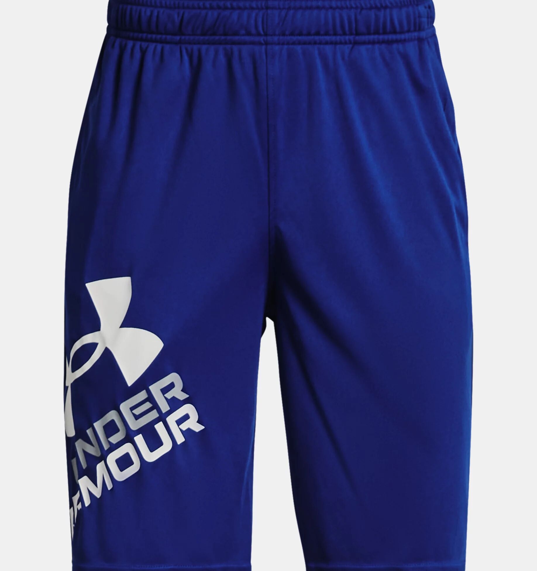 Boys' UA Prototype 2.0 Logo Shorts in Blue Mirage/Starfruit