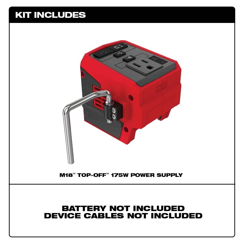 Milwaukee M18 TOP-OFF 175W 電源 Milwaukee M18 TOP-OFF 175W 電源 Milwaukee M18 TOP-OFF 175W