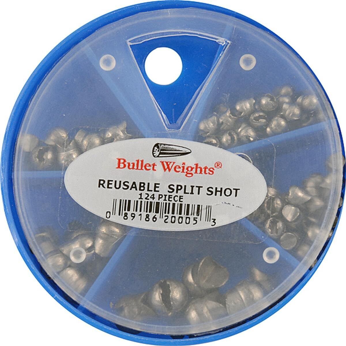 Bullet Weights Removable Split Shot Assortment 124-Pieces