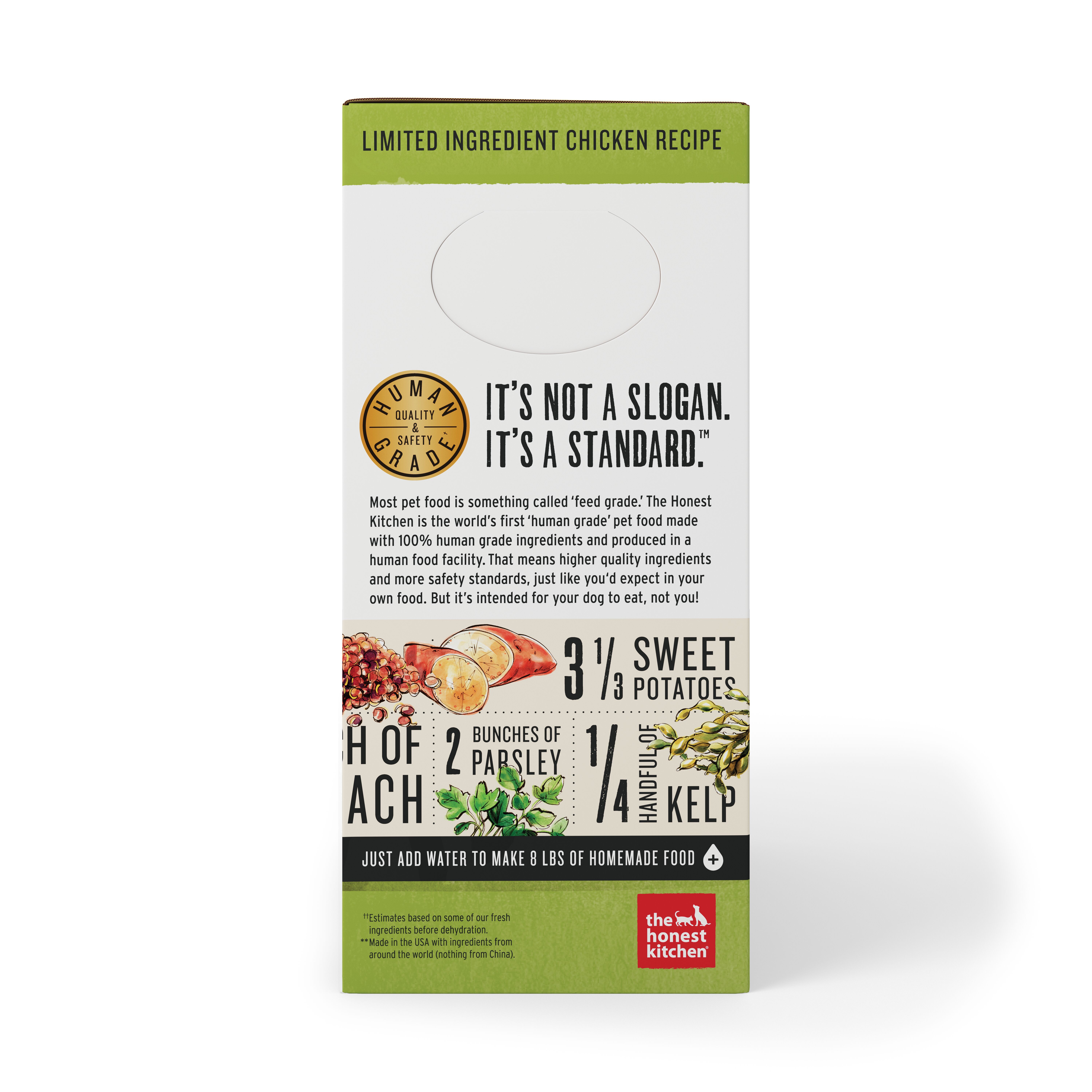 Dehydrated Whole Grain Dog Food in Chicken Recipe