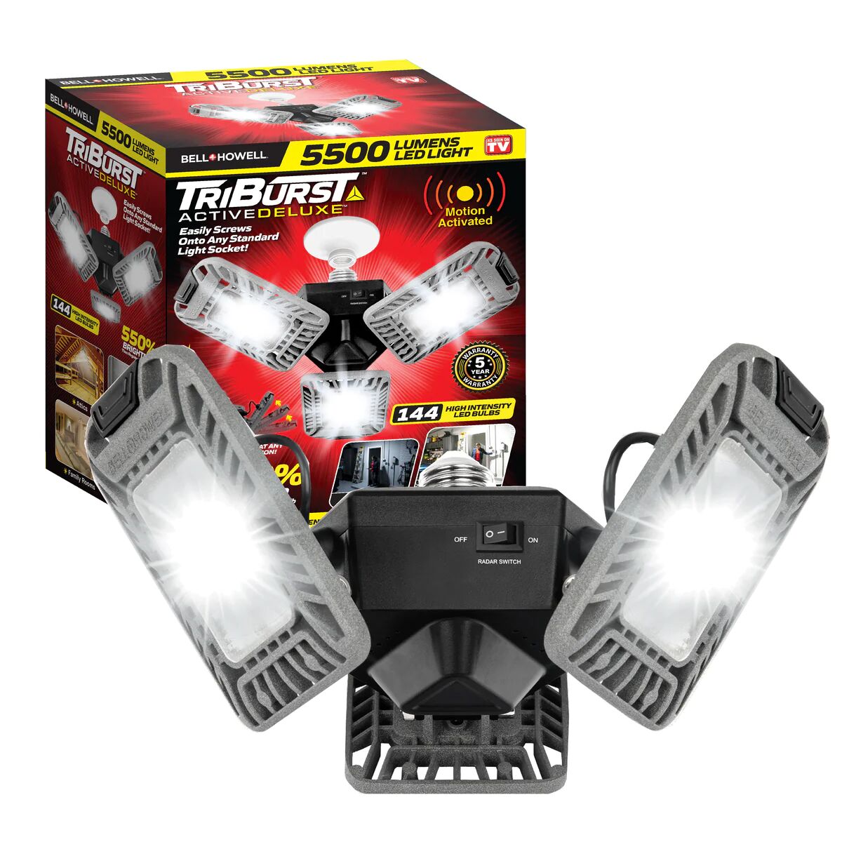 Bell+Howell Triburst Deluxe Motion Activated 5500 Lumen High