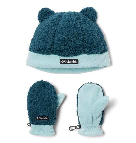 Toddler Rugged Ridge Beanie and Mitten Set in Night Wave/ Aqua Haze