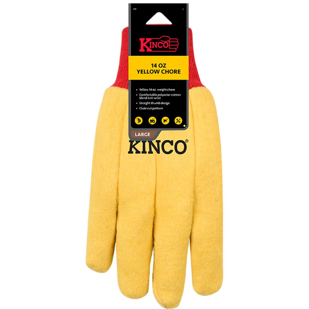 Men's 14 oz Yellow Chore Gloves