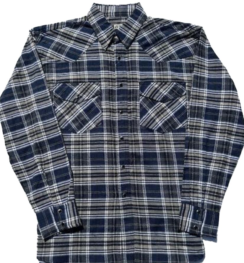 Bay Trading Men's Big Tall Western Plaid Flannel Shirt in