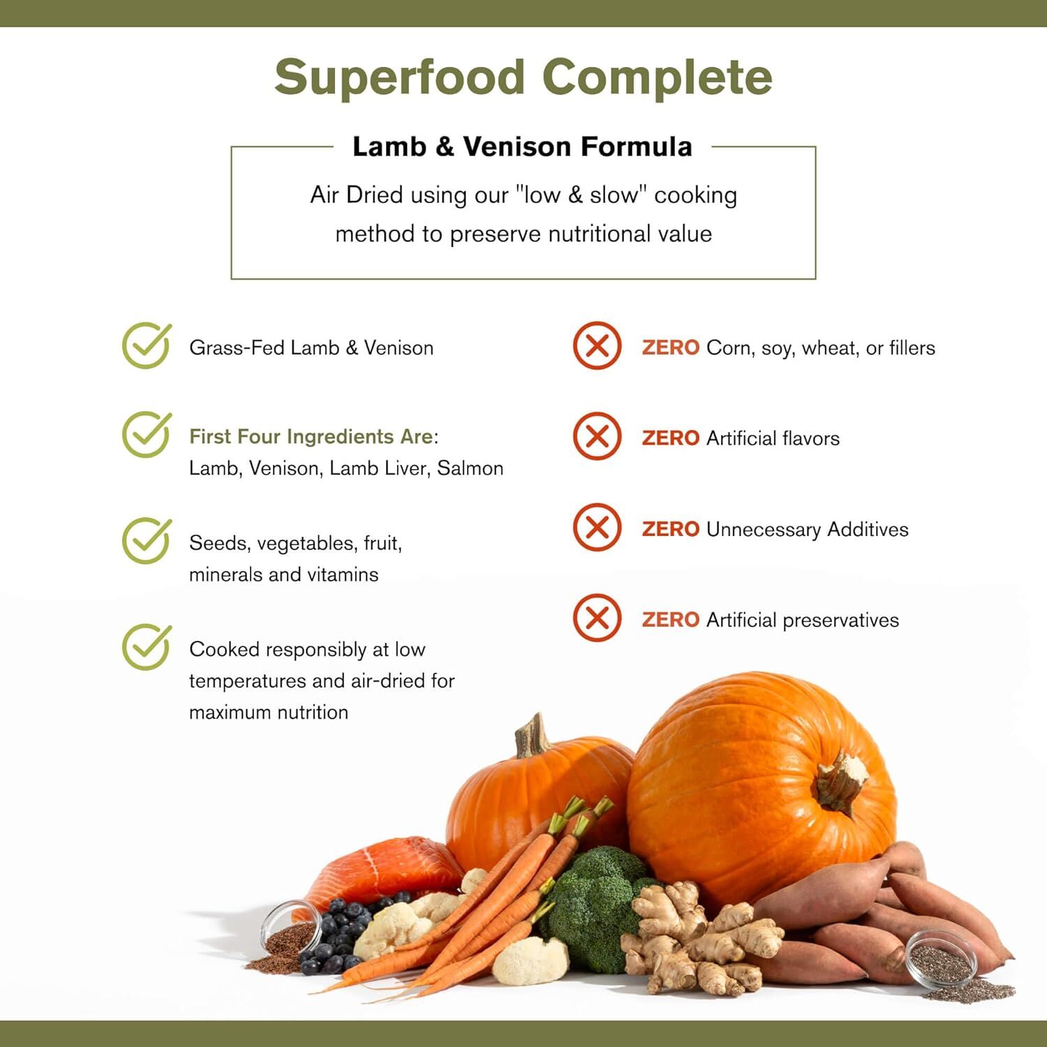 Superfood Complete Grain-Free Air-Dried Dog Food in Lamb & Venison