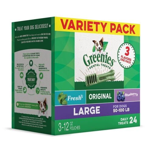 Variety Large Dental Dog Treats - 24 Count