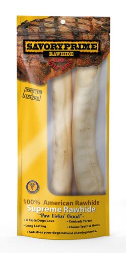 10" AMERICAN Retriever Roll White Rawhide - 2-Pack