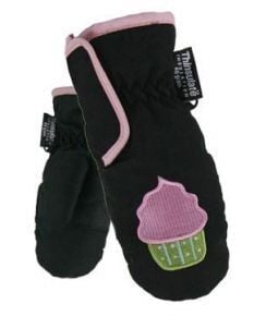 Toddler Girls' Microfiber Ski Mitten With Embroidered Design