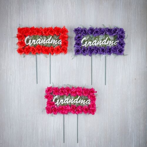 Grandma 20" Floral Grave Stake