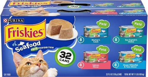 Pate Seafood Variety Pack Canned Cat Food - 5.5 oz, 32 Cans