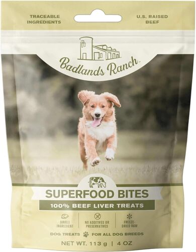 Superfood Bites Air Dried Premium Treats for Dogs in Beef Liver - 4 oz