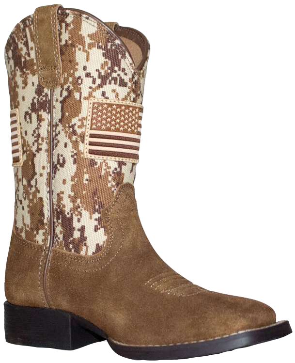 Boys' Sport Patriot Camouflage Western Boot