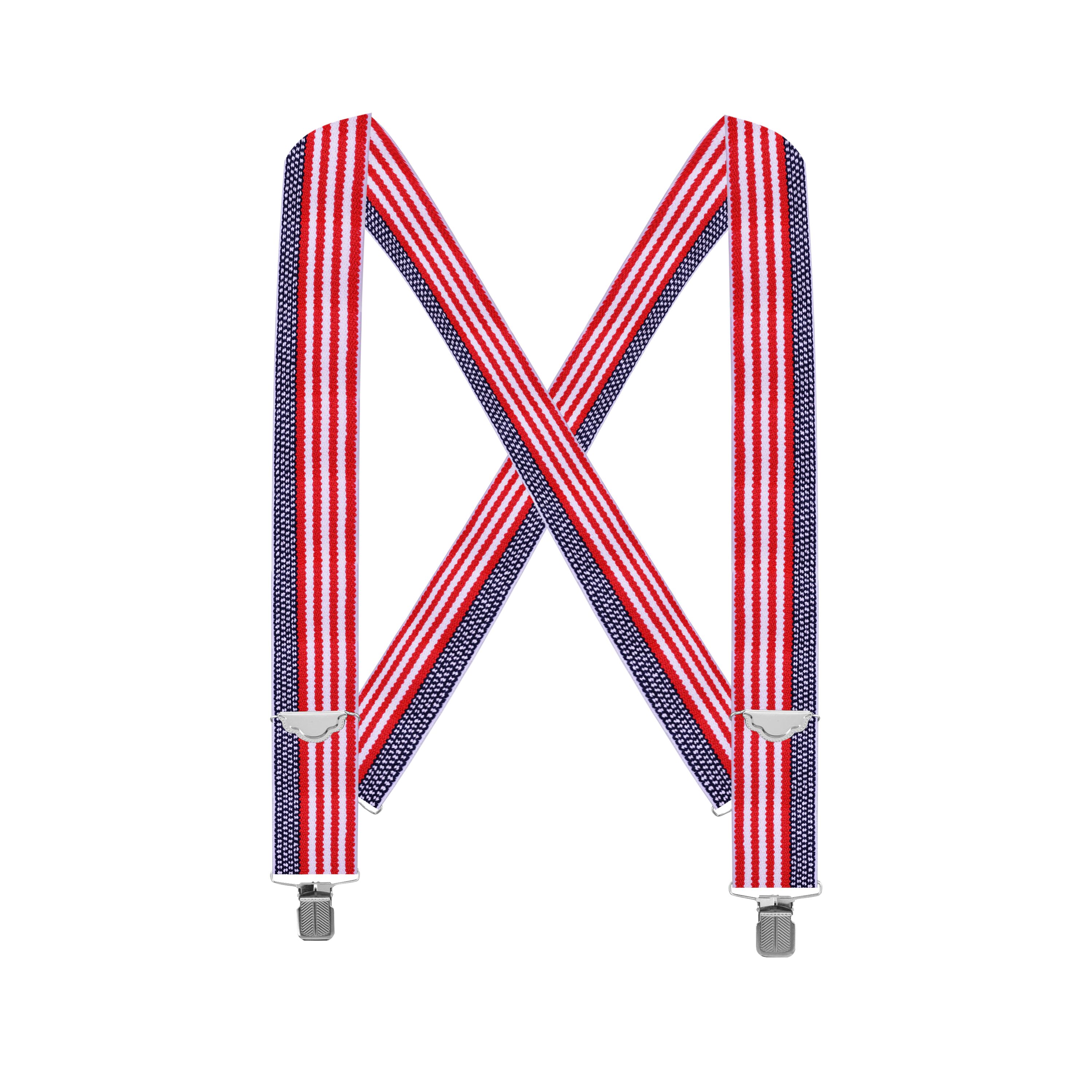 2" Clip-On Casual Suspender in U.S. Flag Striped