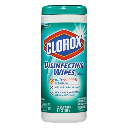 Clorox Disinfecting Wipes, 5 packs with 85 wipes each.