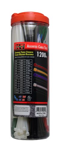 Cable Tie Assortment - 1200 Pieces