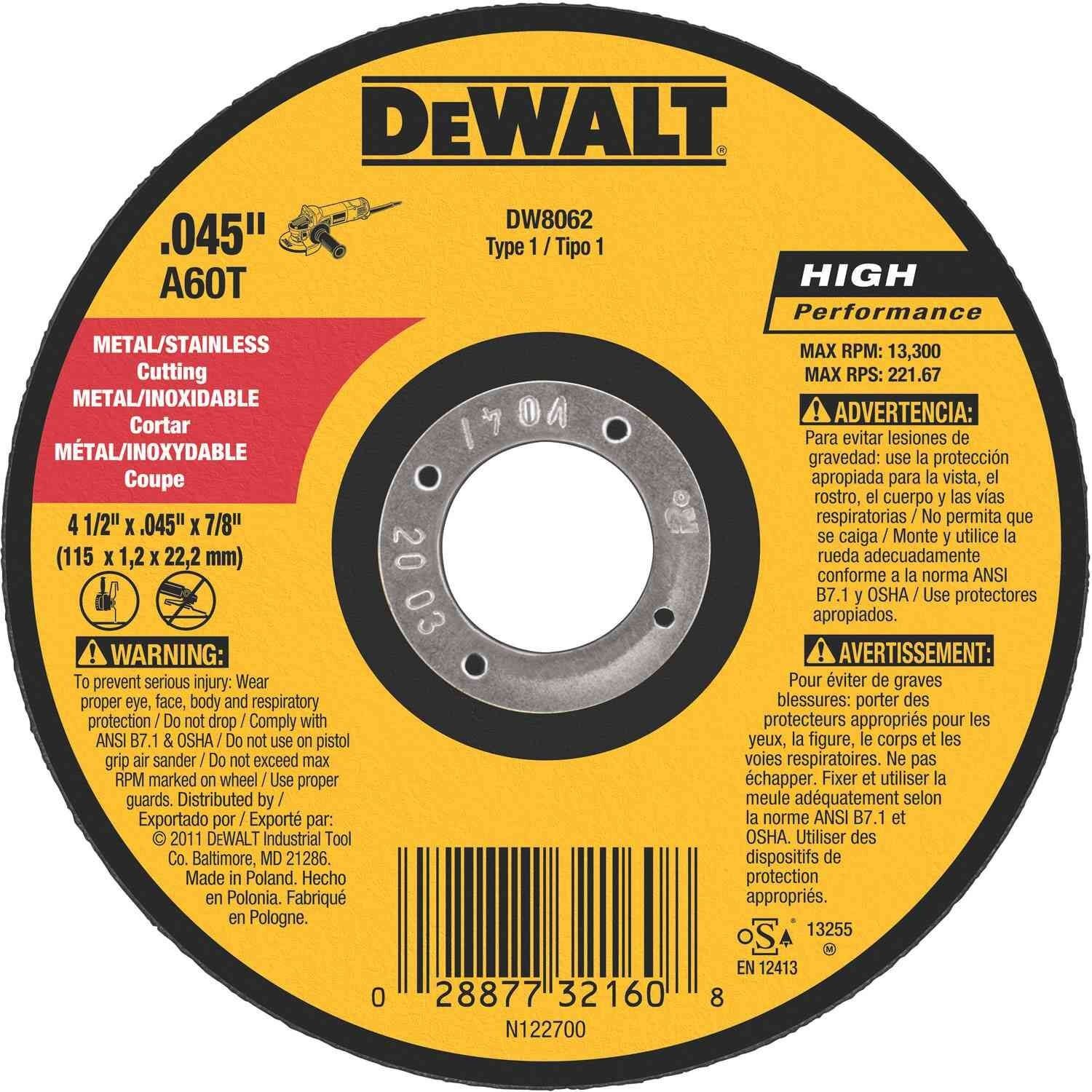 High Performance Metal & Stainless Cutting Wheel