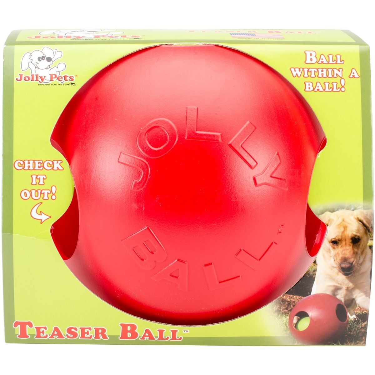 General Pet Supply Red Teaser Ball Dog Toy